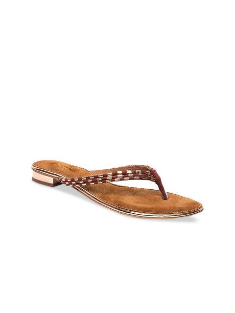 

Inc 5 Women Red Woven Design Open Toe Flats