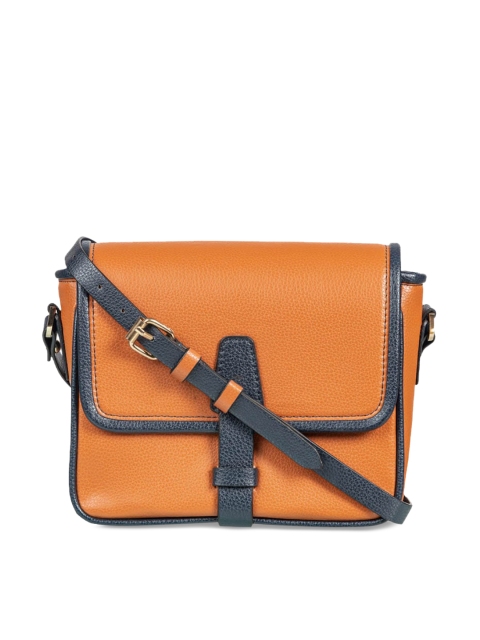 

THE GUSTO Tan Brown olid Sling Bag