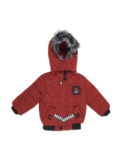 

The Sandbox Clothing Co. Boys Maroon Solid Windcheater Bomber