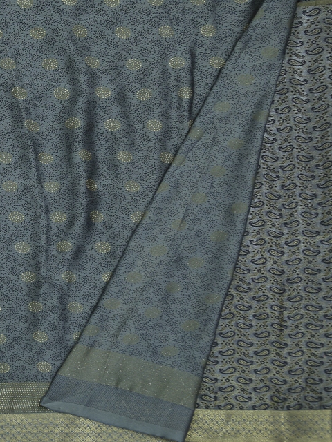 

Pothys Grey Printed Poly Georgette Saree