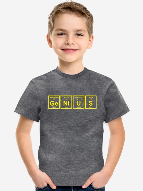 

MAGIC TEES Boys Grey Printed Round Neck T-shirt