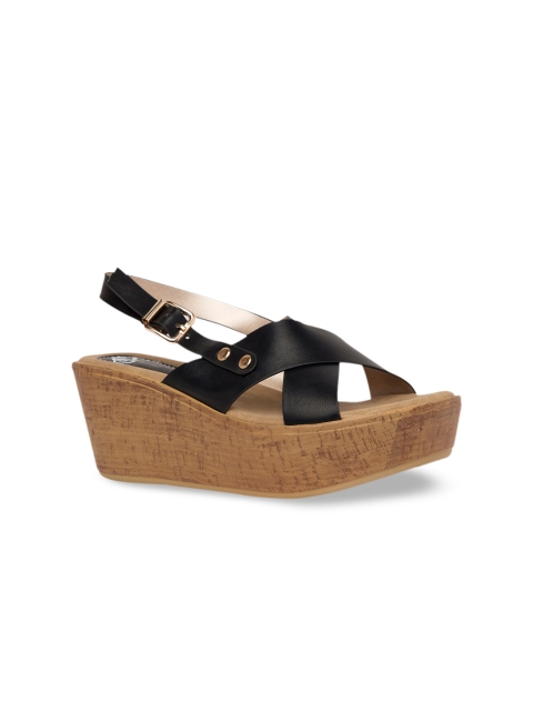 

Sole To Soul Women Black Solid Sandals