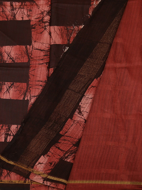 

Pothys Brown Striped Jute Silk Saree