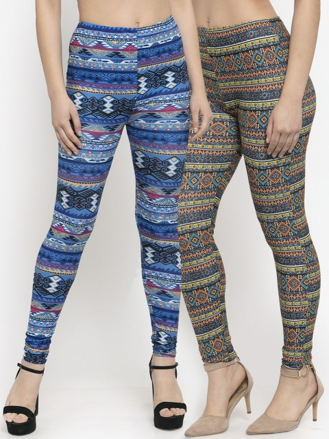 

KLOTTHE Women Pack Of 2 Printed Leggings, Multi