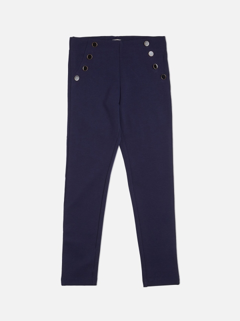 

VITAMINS Girls Blue Solid Skinny-Fit Jeggings