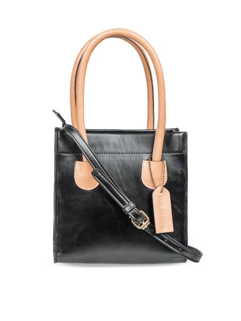 

THE GUSTO Black Solid Handheld Bag