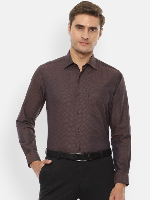 

Van Heusen Men Brown Slim Fit Self Design Formal Shirt