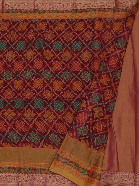 

Pothys Maroon Printed Poly Georgette Saree