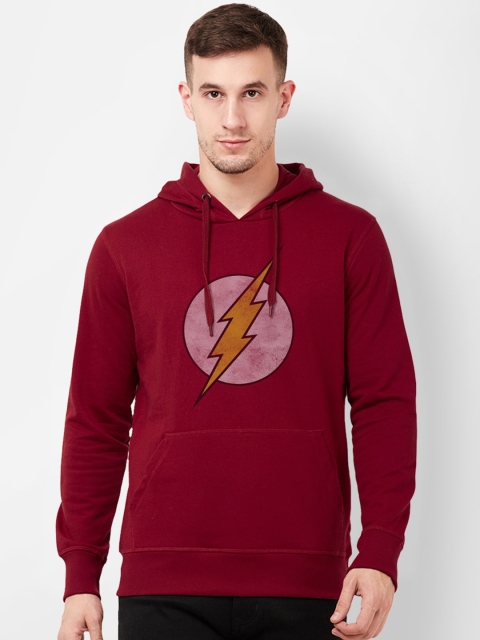 

Free Authority Men Red Flash Printed Hooded Sweatshirt