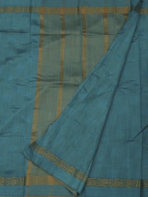 

Pothys Blue Checked Jute Silk Saree