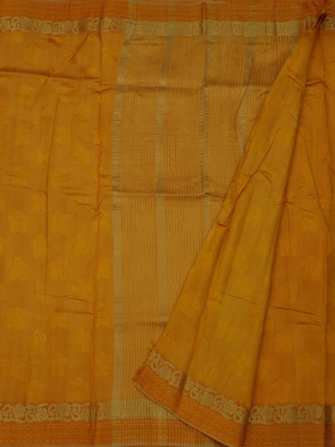 

Pothys Mustard Woven Design Jute Silk Saree