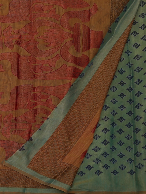 

Pothys Navy Blue & Green Poly Georgette Woven Design Saree