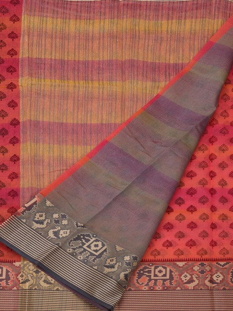 

Pothys Orange & Off-White Cotton Blend Woven Design Saree