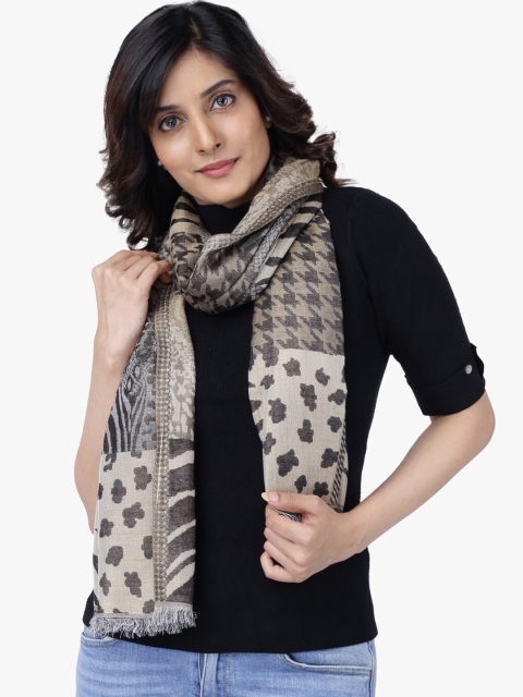 

Scarves & Glitters Women Beige & Brown Woven Design Stole