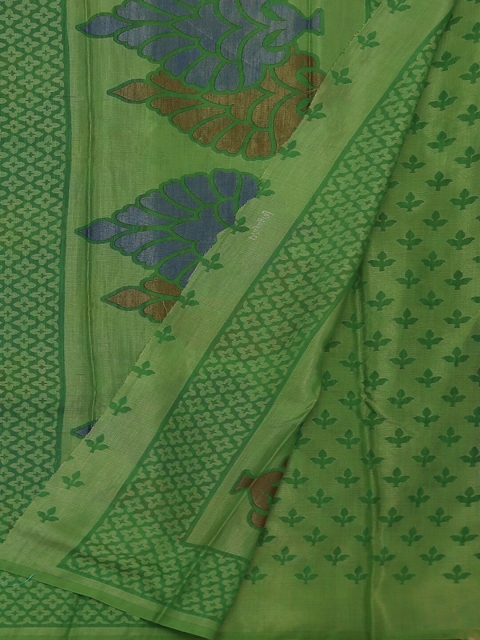 

Pothys Blue & Green Poly Georgette Printed Saree