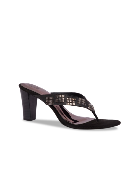 

Inc 5 Women Black Textured Block Heels