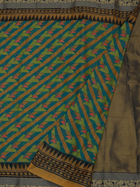 

Pothys Green & Blue Poly Georgette Printed Saree