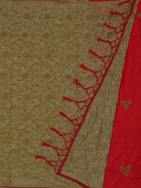 

Pothys Yellow Embellished Art Silk Saree