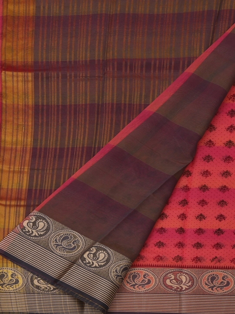 

Pothys Red Cotton Blend Woven Design Saree
