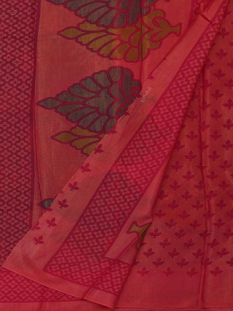 

Pothys Navy Blue & Pink Poly Georgette Printed Saree