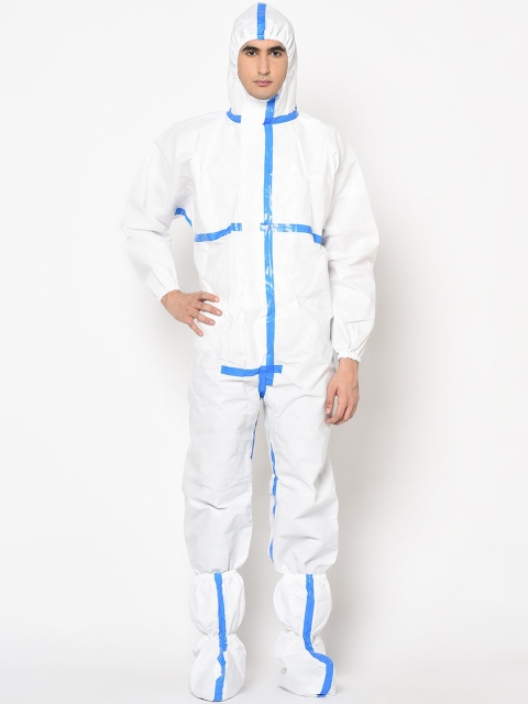 

LUXURAZI Certified Laminated Seam Taped Protective PPE Coverall Suit, White