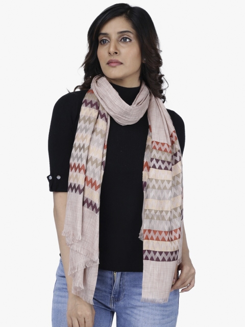 

Scarves & Glitters Women Beige Woven Design Stole