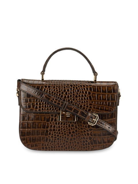 

Da Milano Brown Textured Leather Handheld Bag