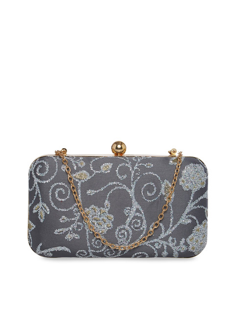 

Tarusa Grey Embellished Clutch