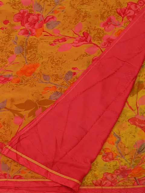 

Pothys Yellow & Red Poly Georgette Printed Saree