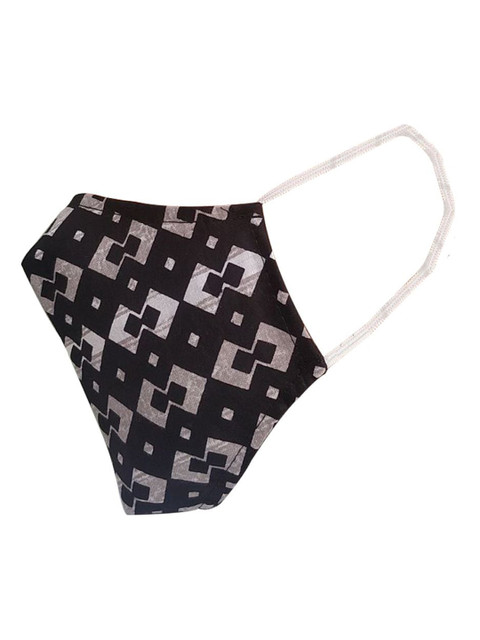 

nestroots Adults Black Printed 2-Ply Reusable Outdoor Cloth Mask