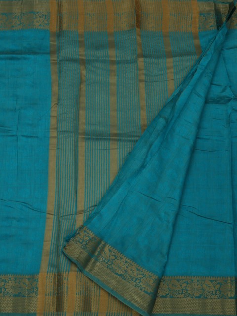 

Pothys Blue Woven Design Jute Silk Saree