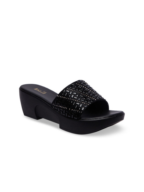 

Inc 5 Women Black Embellished Wedges