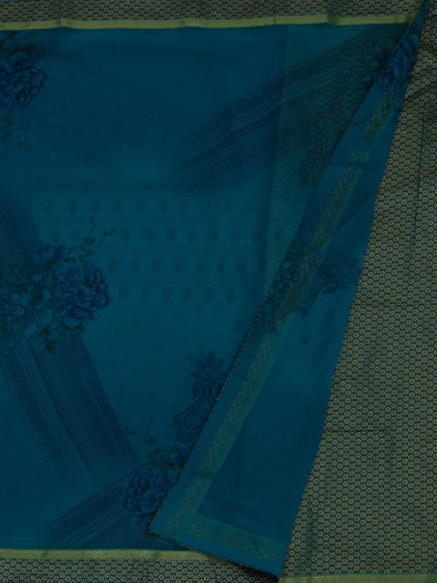 

Pothys Blue & Green Poly Georgette Printed Saree
