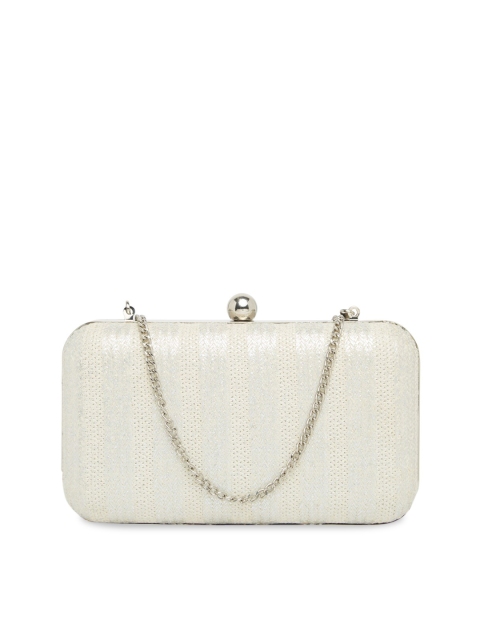 

Tokyo Talkies Silver-Toned Textured Clutch