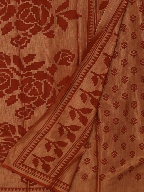 

Pothys Brown Woven Design Poly Georgette Saree