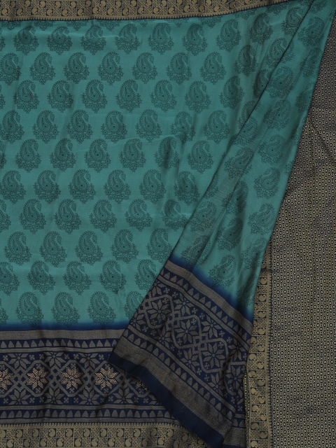 

Pothys Blue Printed Poly Georgette Saree