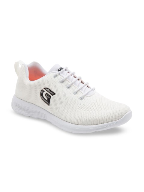 

Ganuchi Men White Mesh Running Shoes