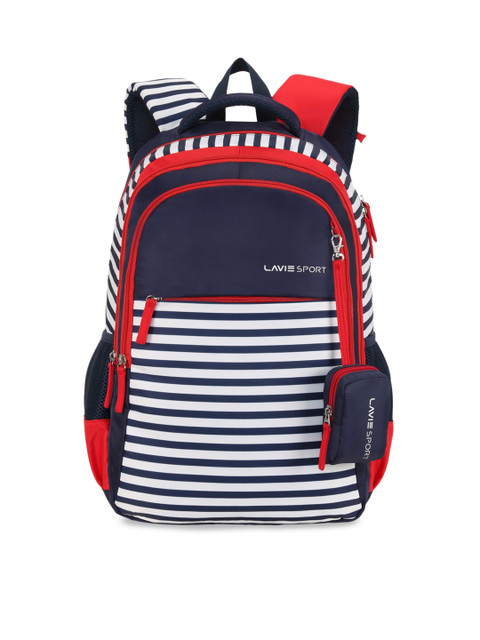 

LAVIE SPORT Women Navy Blue & White Striped Backpack