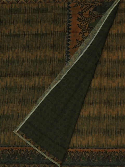 

Pothys Green Printed Jute Silk Saree