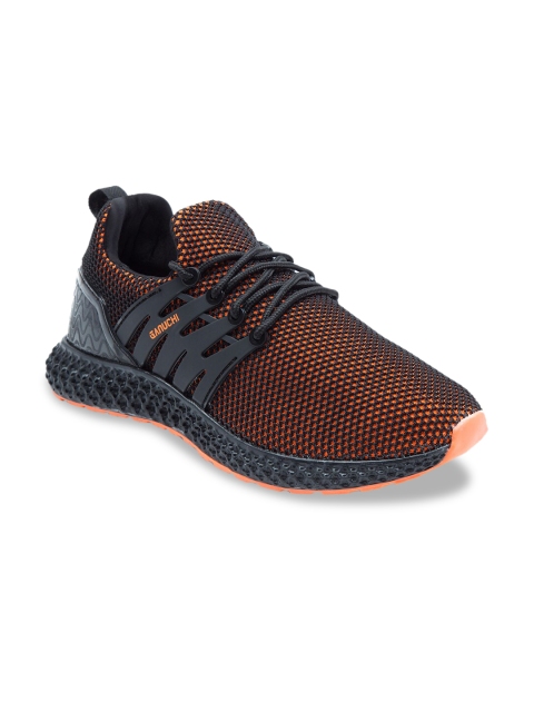 

Ganuchi Men Orange Mesh Running Shoes