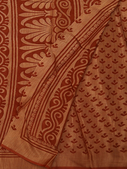 

Pothys Brown & Maroon Poly Georgette Woven Design Saree