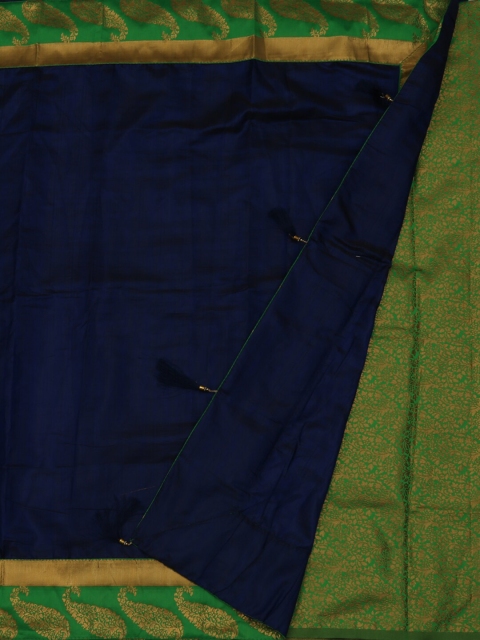 

Pothys Navy Blue & Green Art Silk Solid Saree