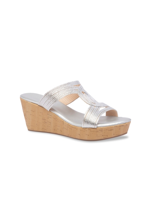 

Inc 5 Women Silver-Toned Embellished Wedges