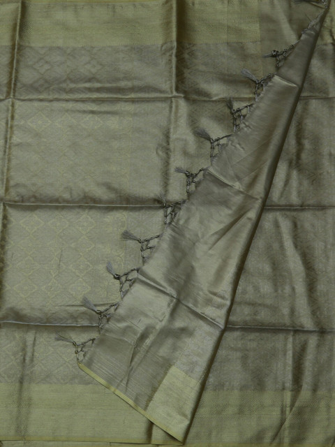 

Pothys Gold-Toned & Grey Tissue Woven Design Saree