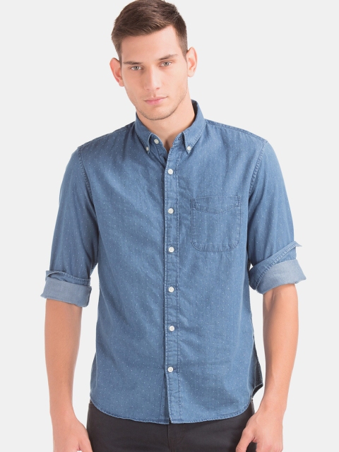 

GAP Men Indigo Twill Standard Fit Shirt, Blue