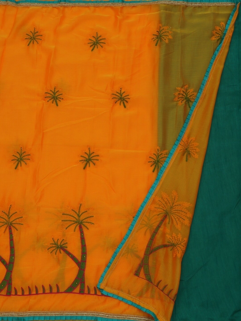 

Pothys Orange Embroidered Saree