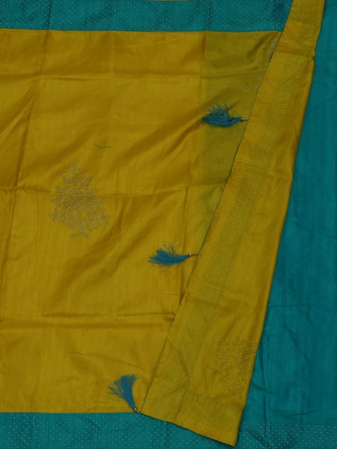 

Pothys Yellow Woven Design Poly Silk Saree