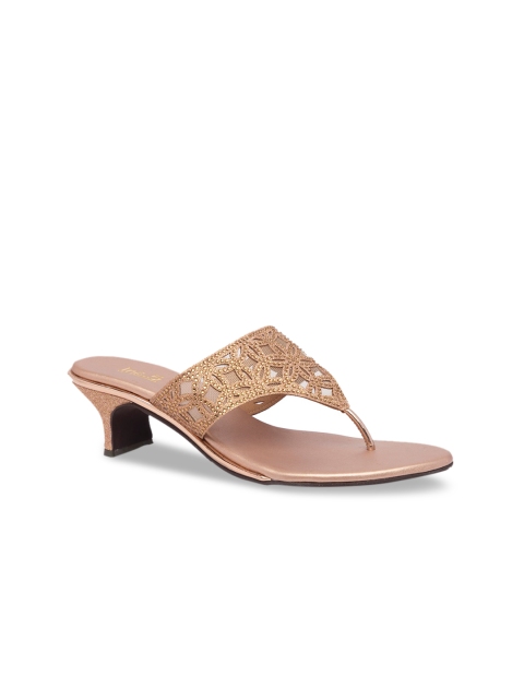 

Inc 5 Women Copper-Toned Embellished Block Heels