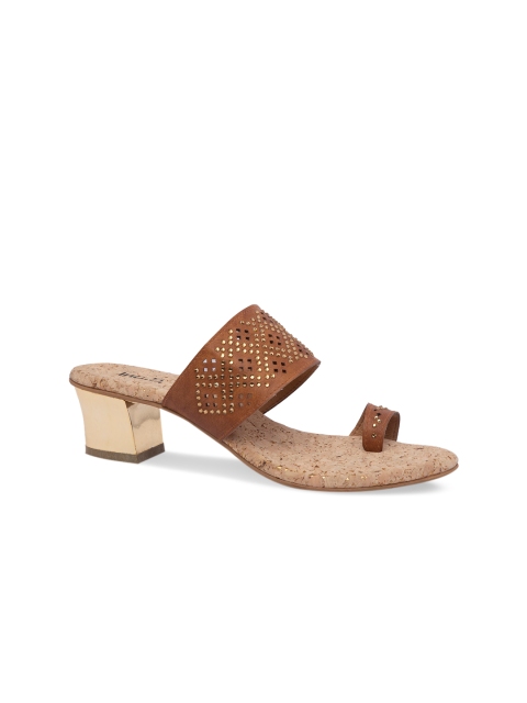 

Inc 5 Women Tan Brown Embellished Heels