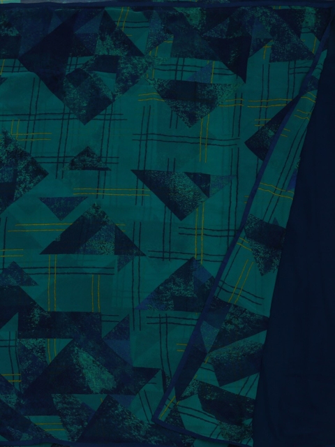 

Pothys Blue Printed Poly Georgette Saree